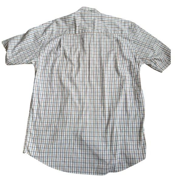 Cutter & Buck Short Sleeve Button Up Men's Large brown/blue Casual - Picture 4 of 4